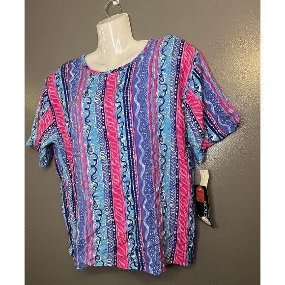 Vintage First Option Shirt Womens Large Abstract Rayon Lined Made USA 90s - Picture 3 of 8
